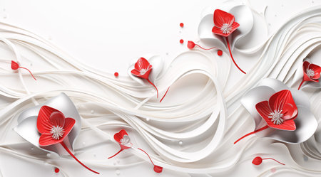 Three-dimensional background illustration with different colors for holiday cards and web development,Generated by AIの素材
