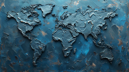 Photography Backdrops is made of rough canvas covered with a special putty, texture in the form of a world map,Generated by AIの素材