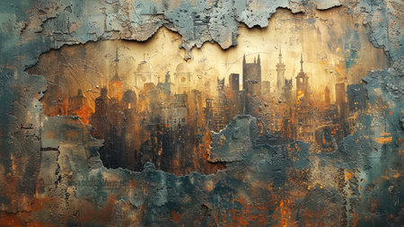 Photography Backdrops is made of rough canvas covered with a special putty,the texture is in the form of a panorama of the city,Generated by AIの素材