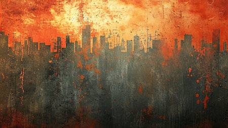 Photography Backdrops is made of rough canvas covered with a special putty,the texture is in the form of a panorama of the city,Generated by AIの素材