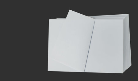 A stack of white paper for printing documents in the office on a dark background