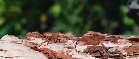 Image of the texture of a chopped wooden canvas with layers of different colorsの写真素材