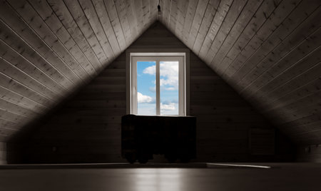 View of the interior of the restored village houseの写真素材