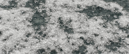 The surface is covered with frozen ice and snow