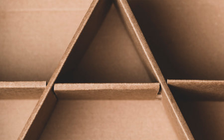 A fragment of a brown cardboard packageの写真素材