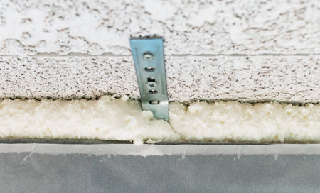 Filling the cracks with mounting foam