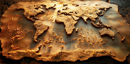 Backgrounds for photography are made of stones, sand and resin, in different colors and shades, in the form of a world map.,Generated by AIの素材