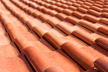 Modern red roof tile texture
