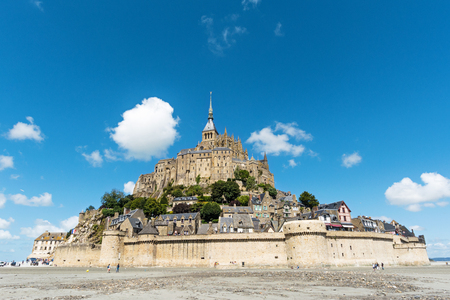 Abbey of Mont Saint Michael in a beautiful sunny day.  Franceのeditorial素材