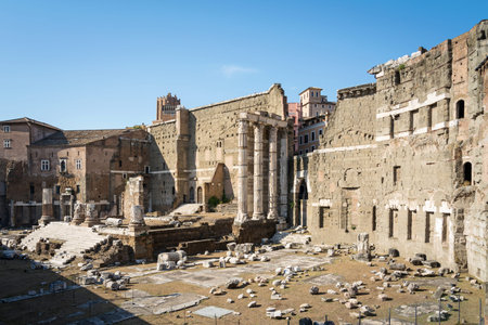 Roman forum. Imperial forum of Emperor Augustus. Rome, Italyの写真素材