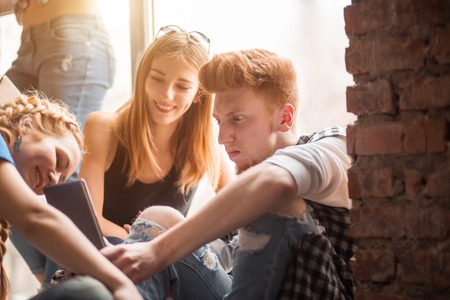 group of best friends having fun and enjoyの写真素材