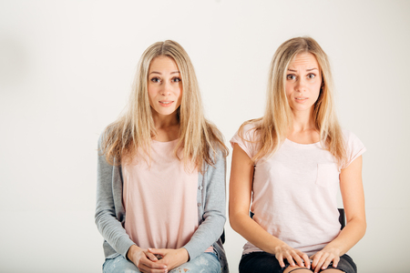 Young women confused seeks a solutionの写真素材