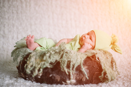 sleeping newborn baby, full lungthの写真素材