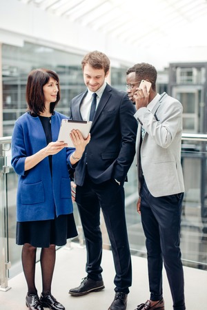 Business people using digital tablet on meetingの写真素材