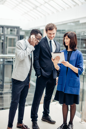 Business people using digital tablet on meetingの写真素材