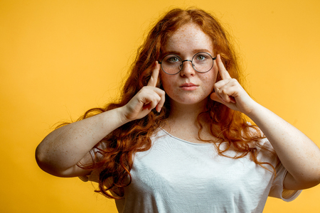 Thoughtful woman concept.の写真素材