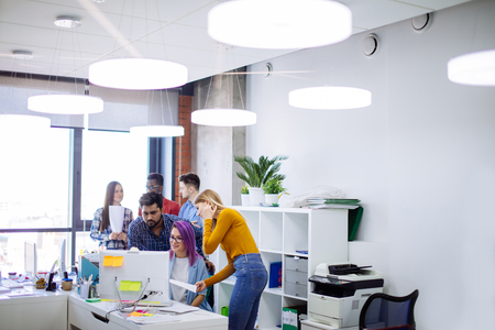 young people group in modern office have discussion of a new projectの写真素材