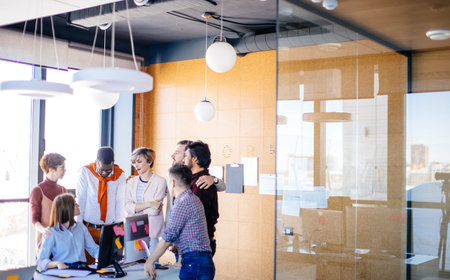 copy space photo of amicable relations among diverse partners