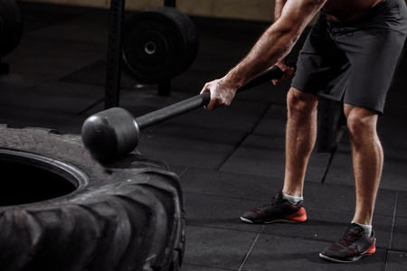 close up side view cropped photo. focus on the strong legsの写真素材