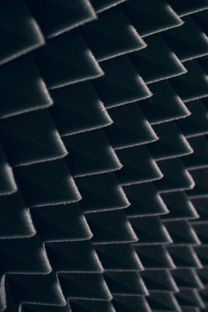 black wall with zigzag. close up shotの写真素材