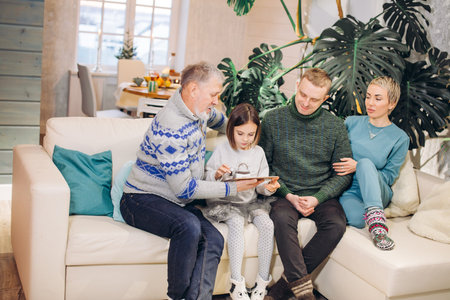 family sending messages to relatives. conncection. online communication