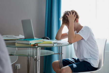 depressed school boy doesnt want to study, has bad grades in school, notes in diaries leave much to...