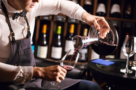 Staff training for sommelier experts. All that is needed is wine etiquette, the rules for buying...