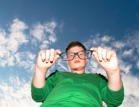 Young man with glassesの写真素材