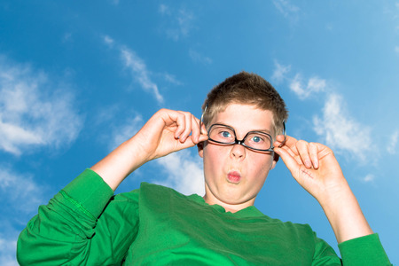 Young man with glassesの写真素材