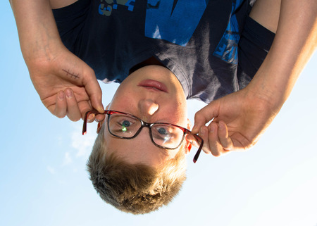 Young man with glassesの写真素材