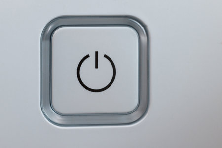 Close-up button switch on the washing machine. On-Off the washing machine. Washing machine control panel.の写真素材