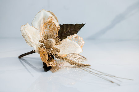 A beautifull decorative flower isolated on white background. High resolution imageの写真素材