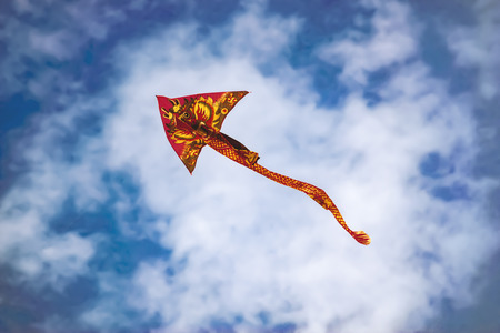 Dragon-patterned kiteの写真素材