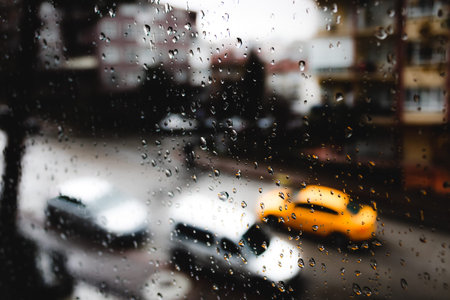 rain street car glass