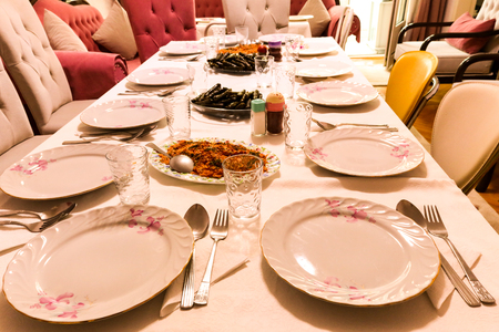 tableware, porcelain plate, family dinnerの写真素材