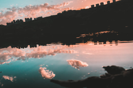 sunset lake view