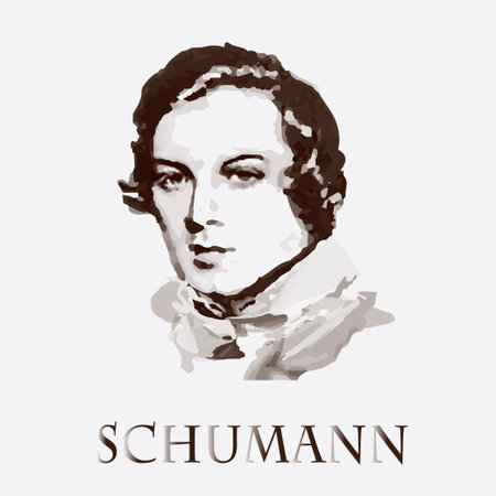 portrait of the composer and musician Robert Schumannのイラスト素材