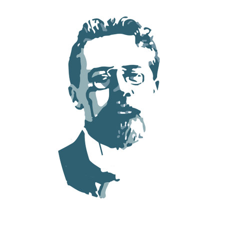 Anton Pavlovich Chekhov, the famous writer, the author of playsのイラスト素材