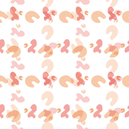 Abstract shapes and spots seamless pattern Criss-crossed bands in warm colours Vector illustration for wrapping paper, textile, fabric and packaging decorationのイラスト素材