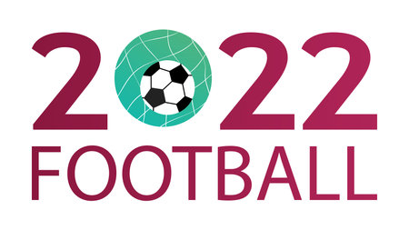 World football championship 2022 template vector illustration in national Qatar colors. Text with abstract soccer ball in the goal.のイラスト素材