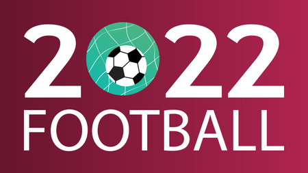 World football championship 2022 banner template vector illustration in national Qatar colors. Text with abstract soccer ball in the goal.のイラスト素材