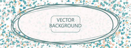 Terrazzo abstract background vector illustration with copy space for text. Triangle geometric wallpaper in light pastel colors. Decorative textureのイラスト素材