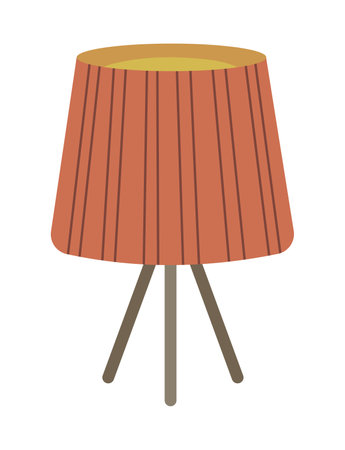 Floor lamp clip art element vector illustration. Simple flat style icon isolated on white background. Warm scandinavian paletteのイラスト素材