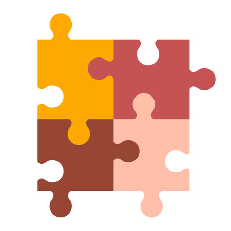 Puzzle icon. Jigsaw symbol. Business idea, problem solution, teamwork concept design. Flat vector illustration isolated on white backgroundのイラスト素材