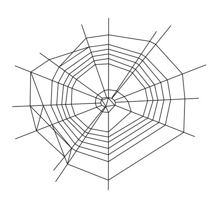 Spider web Halloween clip art vector illustration isolated on transparent background. Abstract geometric line cobwebのイラスト素材