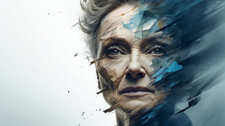 Conceptual Portrait of Aging Womanの素材