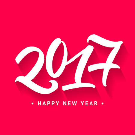 2017 Happy New Year! painted numbers of 2017 year.のイラスト素材