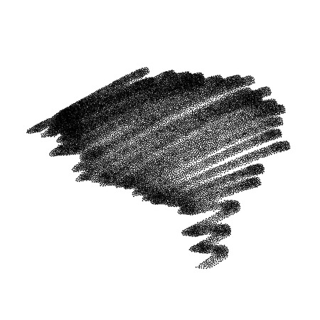 Speech bubble hand painted with brush strokes and dots textured. Black speech bubbles isolated on white background. Empty place for text messages.のイラスト素材