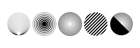 Set of abstract round shapes for a logo  design. Isolated on white background.のイラスト素材