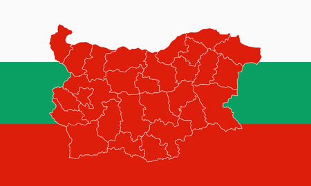 Map and flag of Bulgaria vectorのイラスト素材